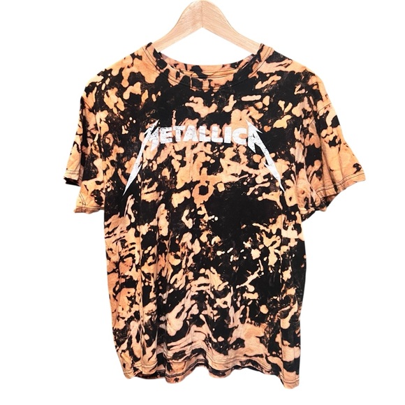 Tops - Metallica Grunge Custom Bleach Dyed Shirt